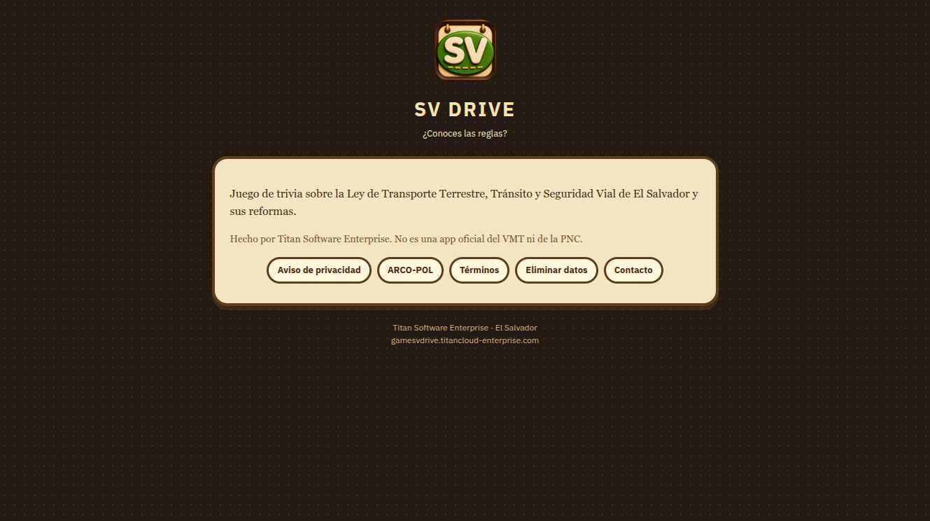 SV DRIVE, trivia de tránsito de El Salvador.